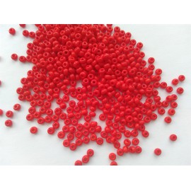 Cseh kásagyöngy - 8/0 méret - 25 gramm / csomag - piros