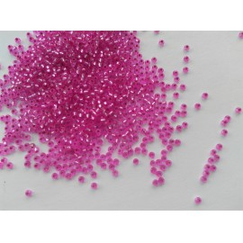 Cseh kásagyöngy - 10/0 méret - 25 gramm / csomag - ezüstközepű rózsaszín