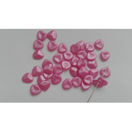 Cseh rose petal gyöngy - 8x7mm - 20 db / csomag - rózsaszín