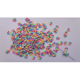 Polimer gyöngy - 6x1mm - 100 db / csomag - vegyes szín