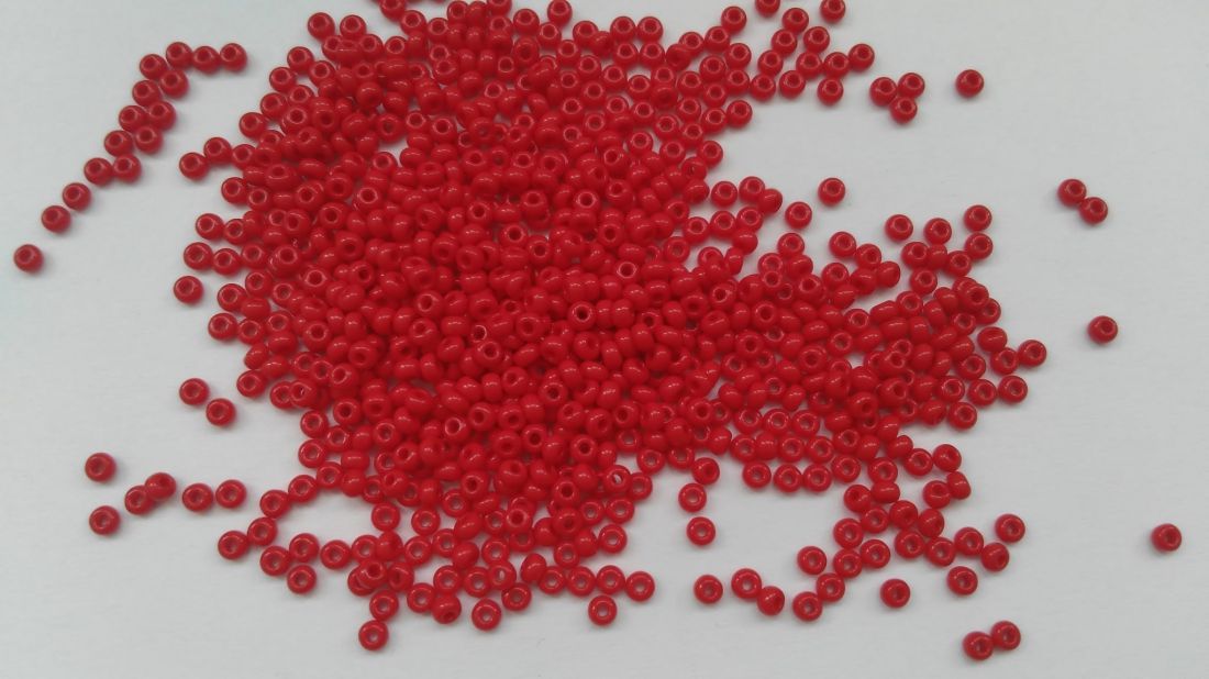 Cseh kásagyöngy - 9/0 méret - 25 gramm / csomag - piros